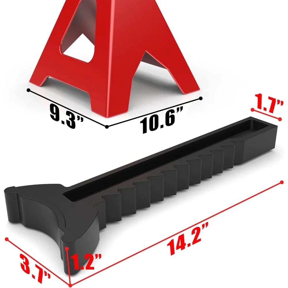 حامل جاك فولاذي بقفل مزدوج بسعة 6 طن، أحمر، مجموعة من 2