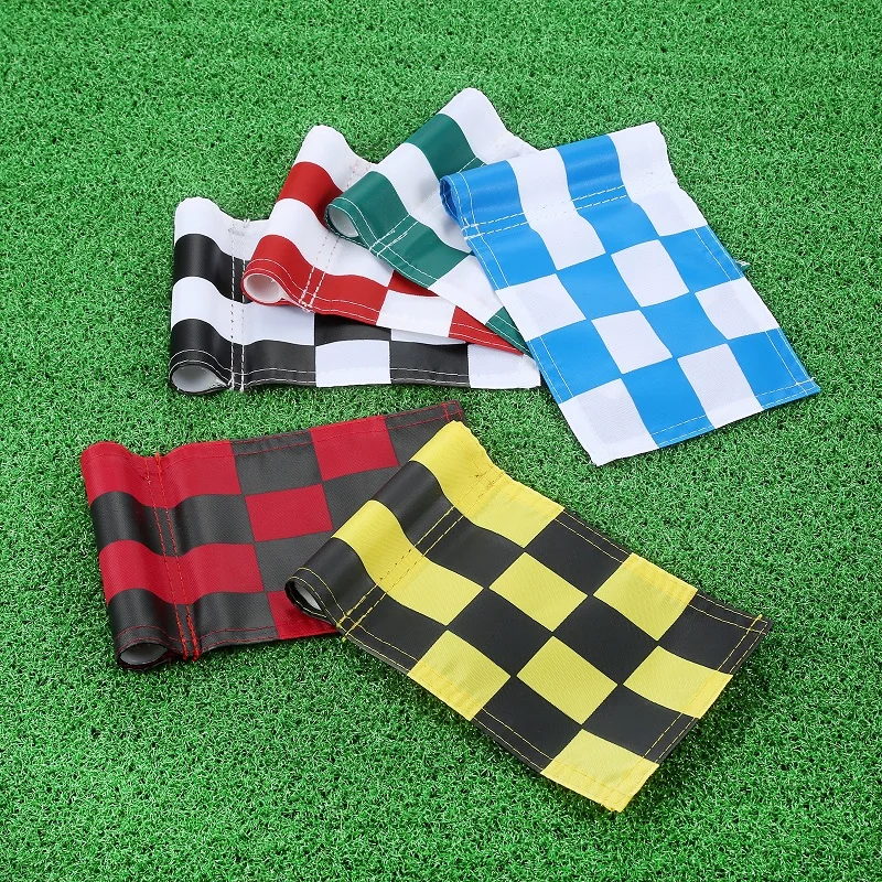 Banderas de Golf de 18x12cm, Ayuda de entrenamiento para patio trasero, copa de poste con agujero, marcador verde para práctica de campos de Golf en interiores y exteriores