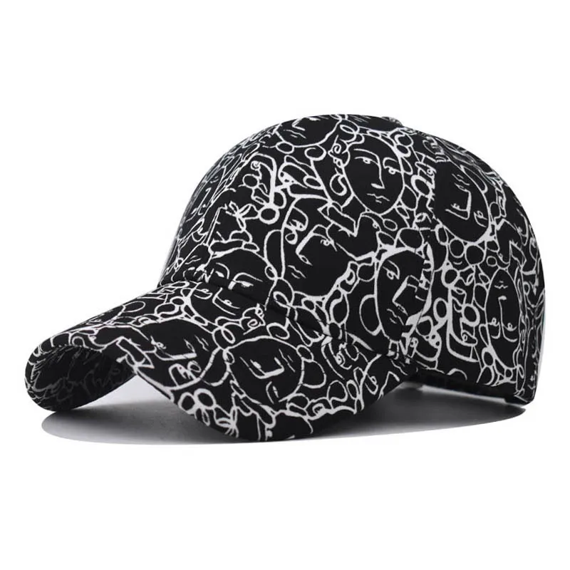 

New Cotton Cartoon Avatar Chinese Style Baseball Cap Printed Trucker Cap Unisex Outdoor Sun Hat
