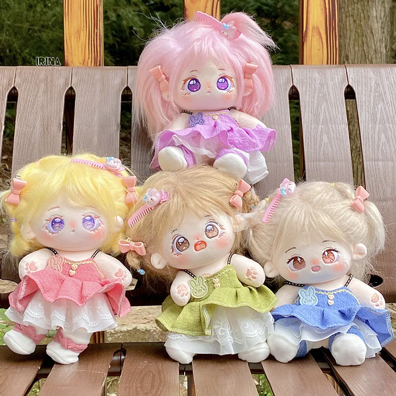 20cm Plüsch Idol Puppe Kleidung Farbe Kleid Zubehör Kopf Ornament Mädchen Plüschtiere Puppen Spielzeug für Kinder Geburtstag Sammlung Geschenke