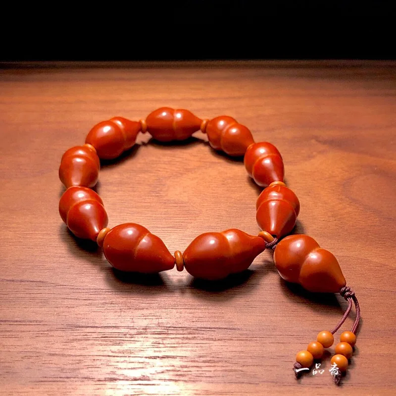 Authentic Little Hulu Olive Nut 's Hand Toy Gourd Women's Stone Carving Small Seed Beaded Bracelet Men