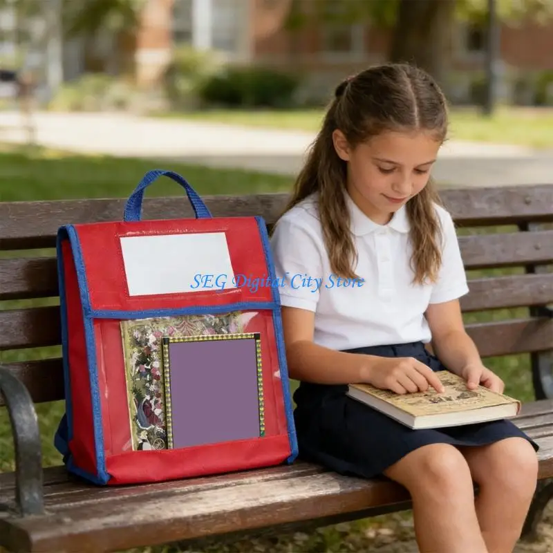 

U75B Colorful Homework Management Bag With Visible Front And Fastener Tape For Elementary Students