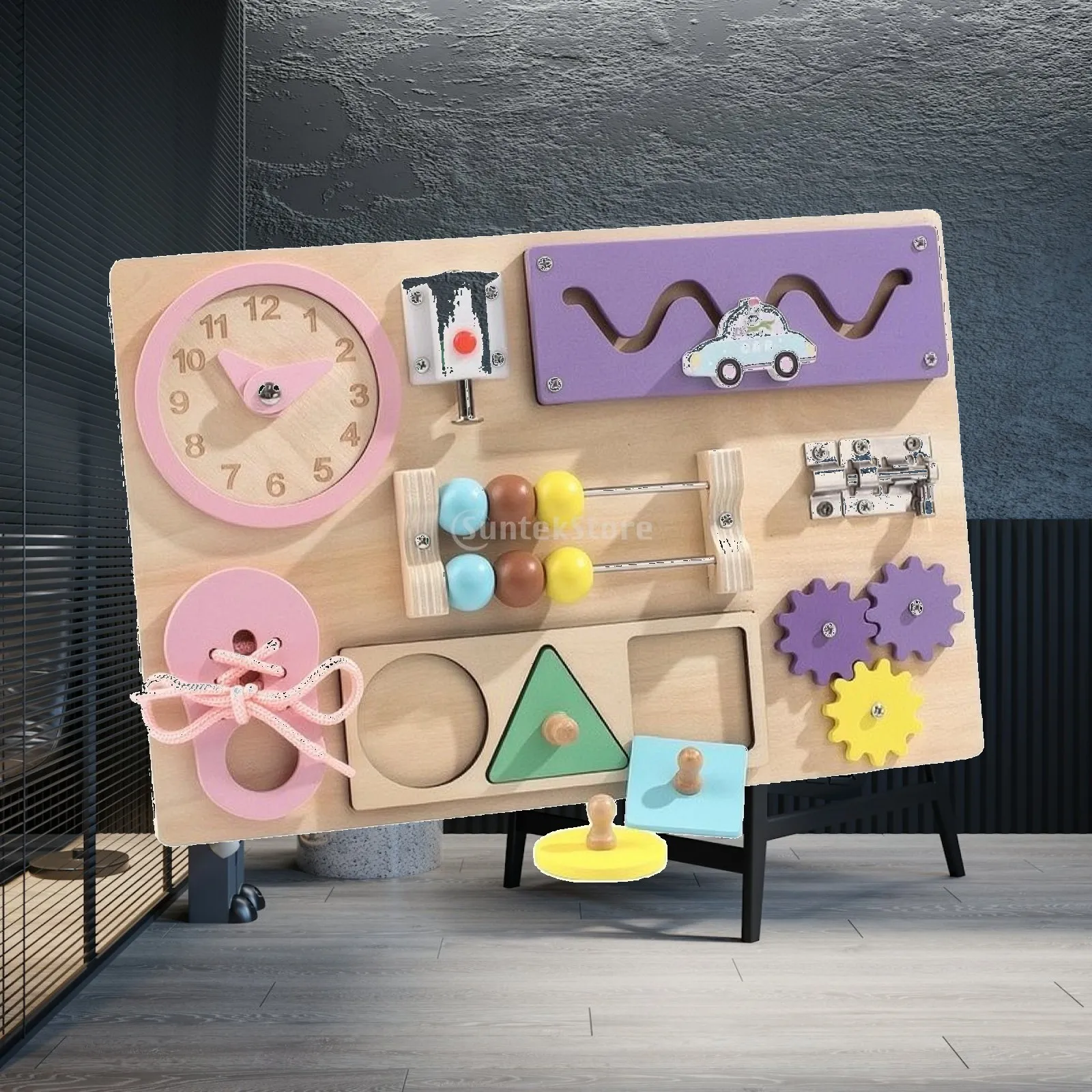 wooden-busy-board-sensory-busy-board-with-clock-learning-clock-piece-hands-on-toy-tactile-for-toddlers-playroom-classroom