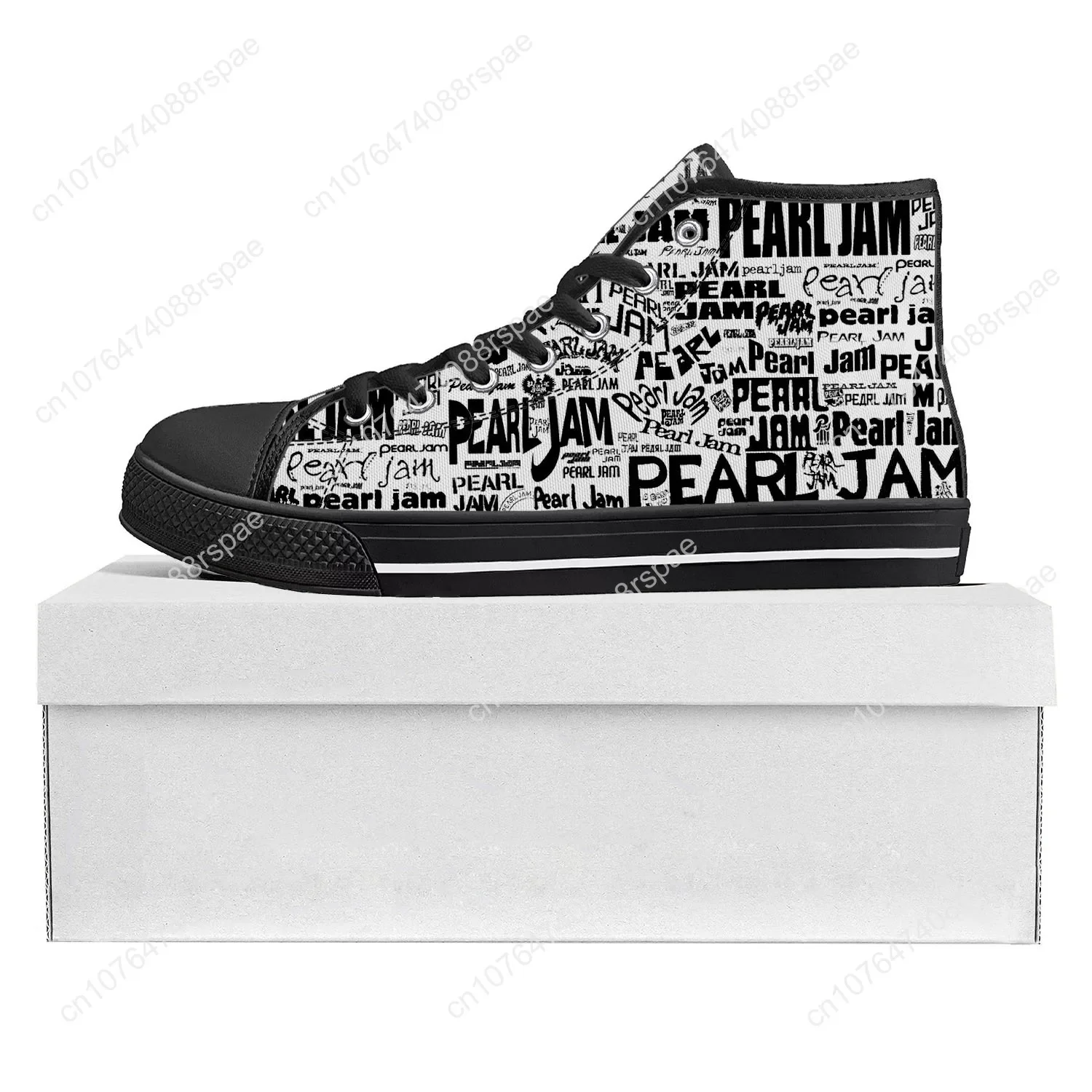 Perle Marmelade Rock Band High Top hochwertige Turnschuhe Herren Damen Teenager Leinwand Sneaker lässig Paar Schuhe benutzer definierte Schuh schwarz