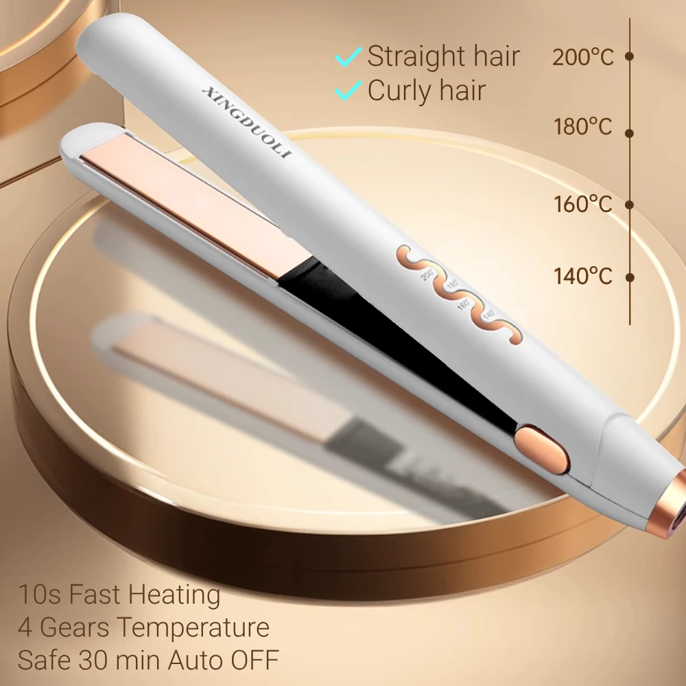 Mini Protable Hair Straightener Ceramic Ionic Fast Heat-Up Hair Flat Iron Negative Ion Iron Lcd Display Hair Straightener