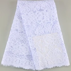 Fashion Pure White French Milk Silk Net Lace Fabric With Sequins 2024 African Tulle Mesh Lace For Women Wedding Party Sew Dress