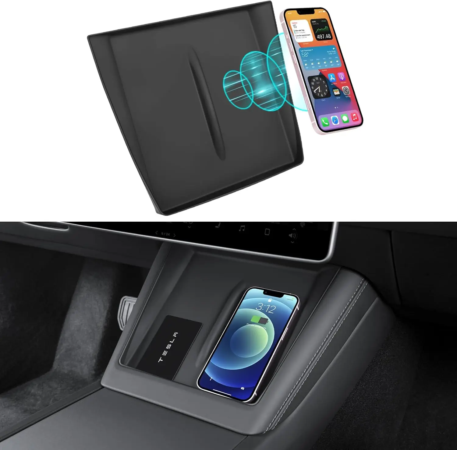 

Защитный силиконовый коврик для беспроводной зарядки центральной консоли Tesla Model Y 2026 года, совместимый с Tesla Model 3 2024-2025 годов и новыми моделями Y Juniper 2025-2026 годов