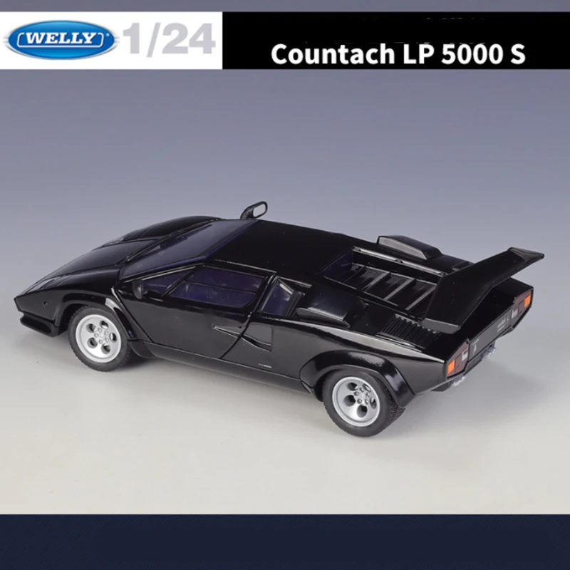 Welly-Lamborghini Countach LP5000s Modelo de Carro Esportivo, Diecasts Metal Race Car, Simulação Coleção, Brinquedo Infantil Presente, 1:24