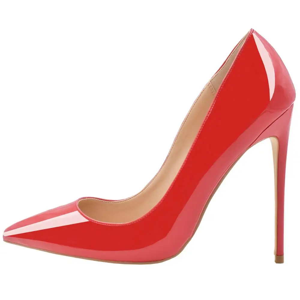 

LOVIRS Women Stiletto Pumps Red Closed Toe High Heels Pumps Shallow Wedding Dress Party Shoes