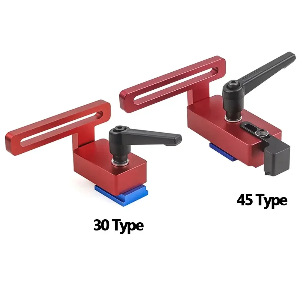 30 40 Type T-Track Sliding Chute Backer Miter Stop Hold Down Clamp Woodworking T Slot Stopper Gauge Fence Chute Limiter