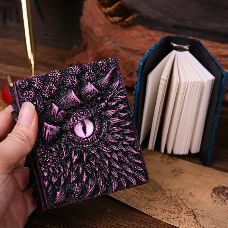 Dragon\'s Eye Three-dimensional Relief Small Loose-leaf Ledger Creative Resin Cover Portable Notepad Ledger Pocket Notebook