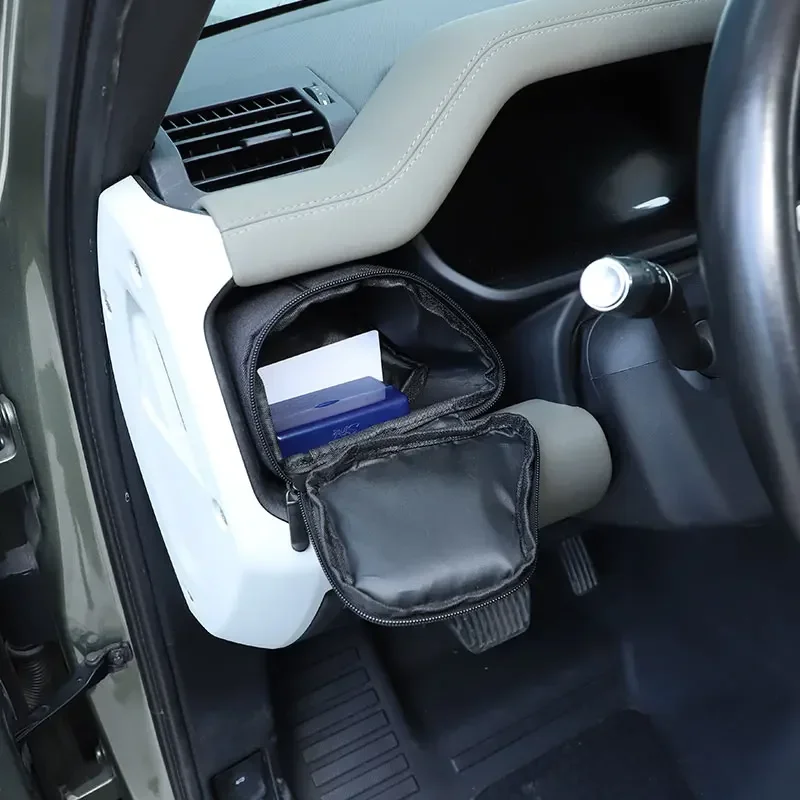 

For Land Rover Defender 90 110 130 2020-25 Oxford Cloth Black Car Steering Wheel Storage Bags on Both Sides Interior Accessories
