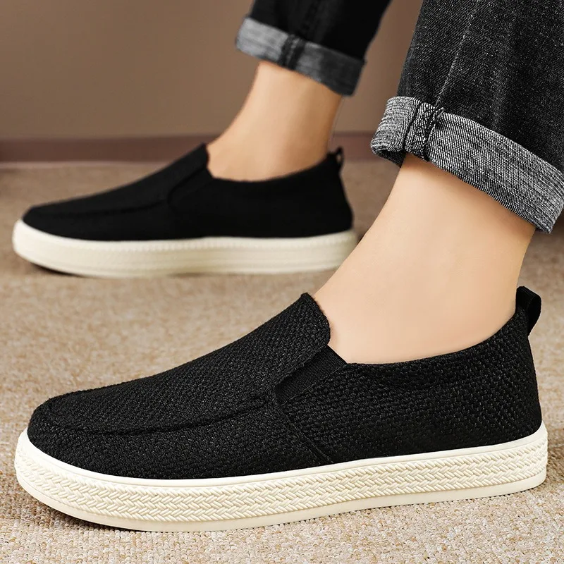 

New Men's Old Beijing Cloth Shoes Casual Clean Comfortable Breathable Odorless Dad's Lazy Casual Shoes