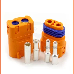 Amass LFB40-M/F Waterproof copper silver-plated wire crimped battery DC crown spring plug
