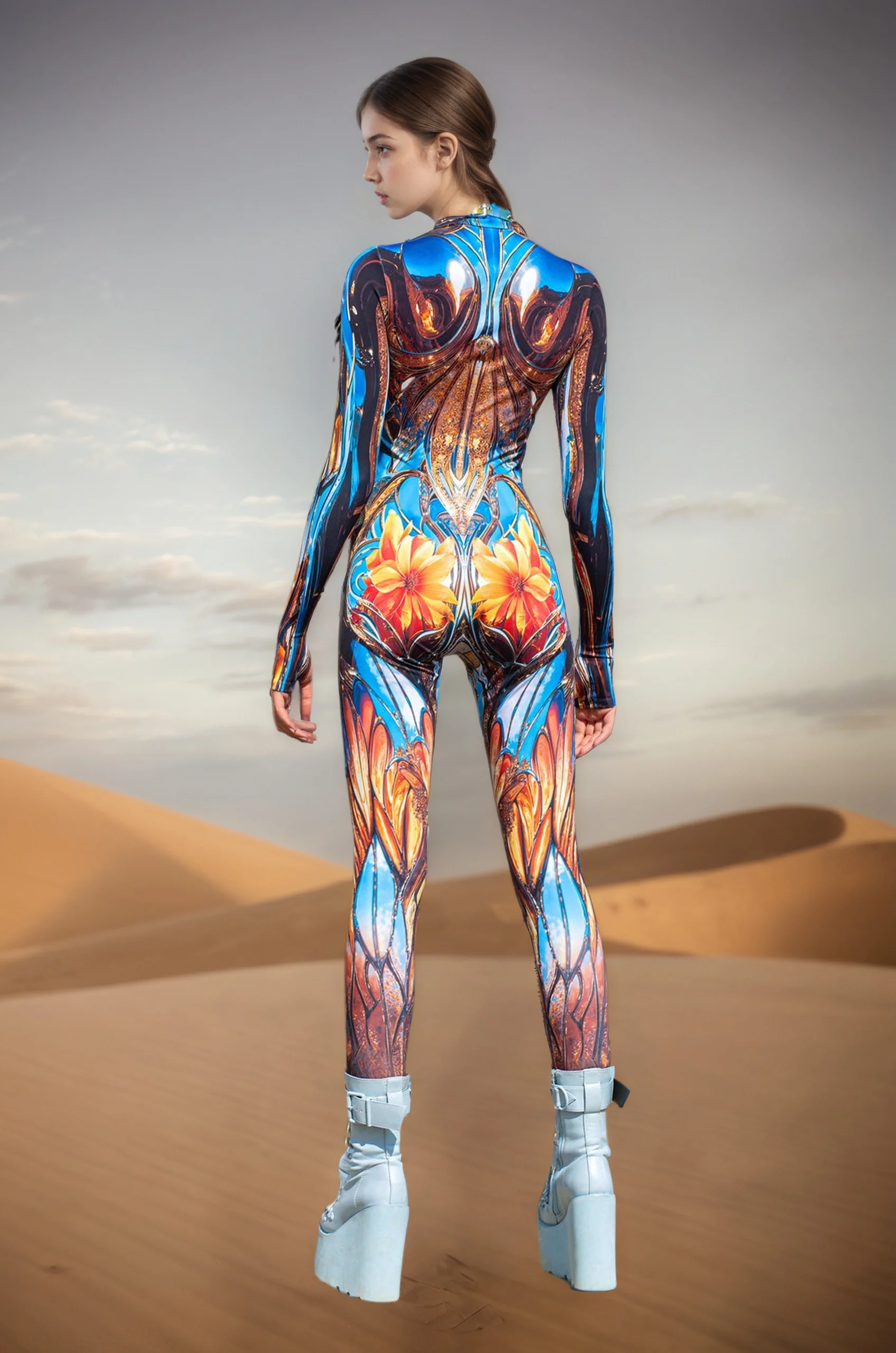 Halloween-Party Bunt Bedruckter Mechanischer Jumpsuit für Paare Cosplay-Kostüm Bodysuits Rompers Aerial Yoga Anzug 2026 – Detail 7