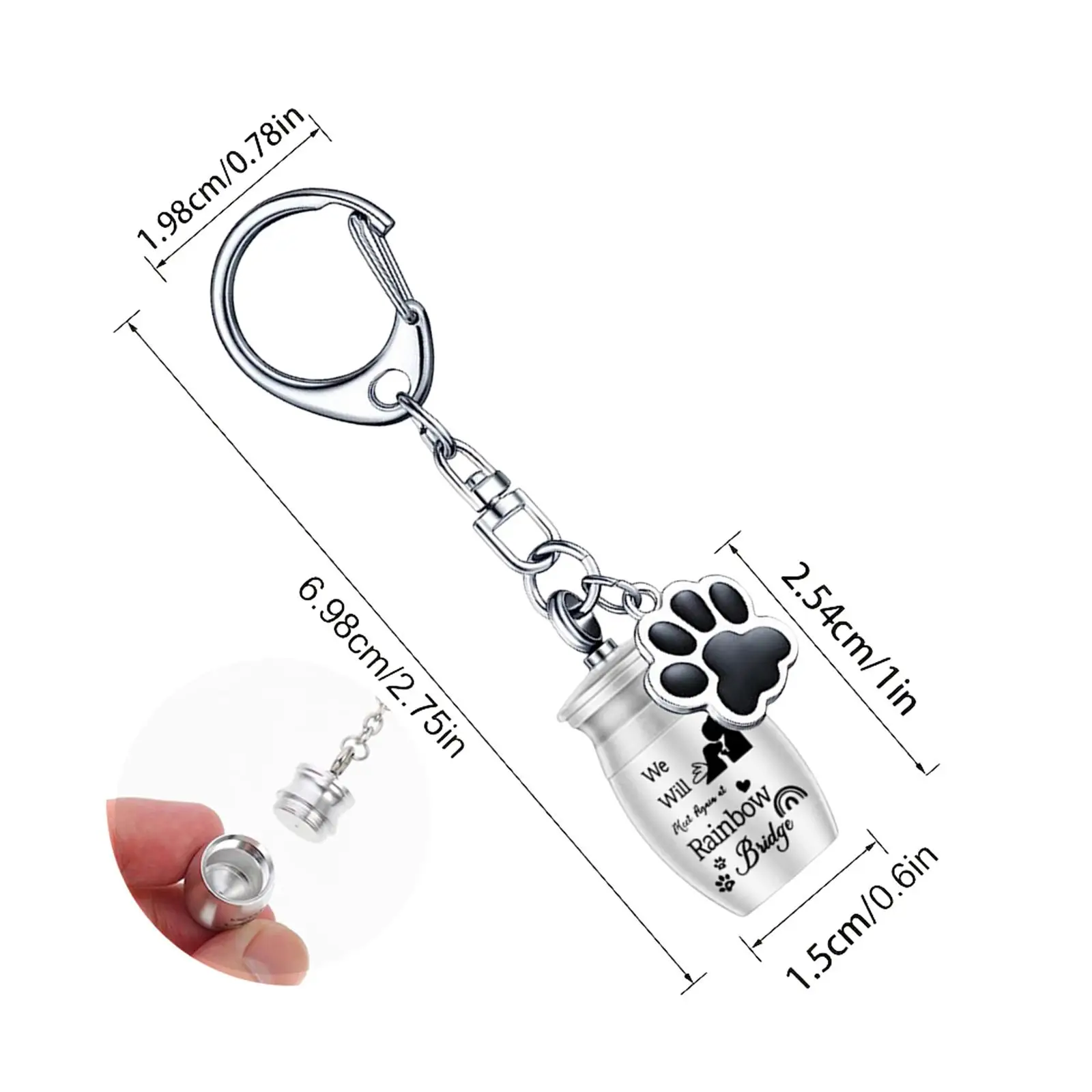 Keychain Pet Urn Burial Lightweight Portable Pendant for Kitten Rabbit Kitty
