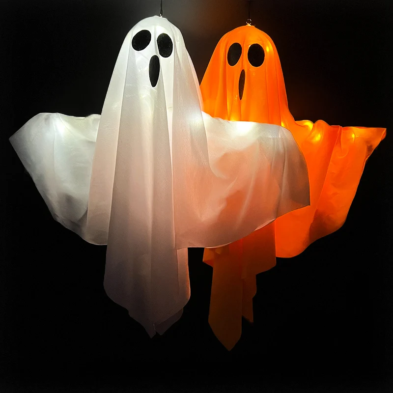 Halloween Ghost LED Lights Halloween Horror Atmosphere Glowing Hanging Pendant Haunted House Scene Lamp Party Props Decoration