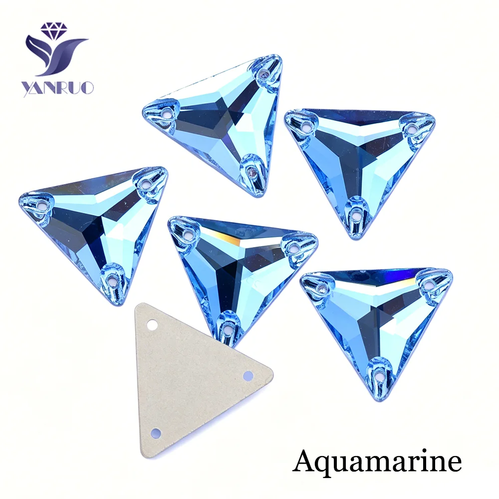YANRUO Aquamarin Kristalle in Allen Formen zum Aufnähen, Strasssteine für Handarbeiten, Applikationen, Nähzubehör, DIY-Bastelsteine für Schmuck – Detail 4