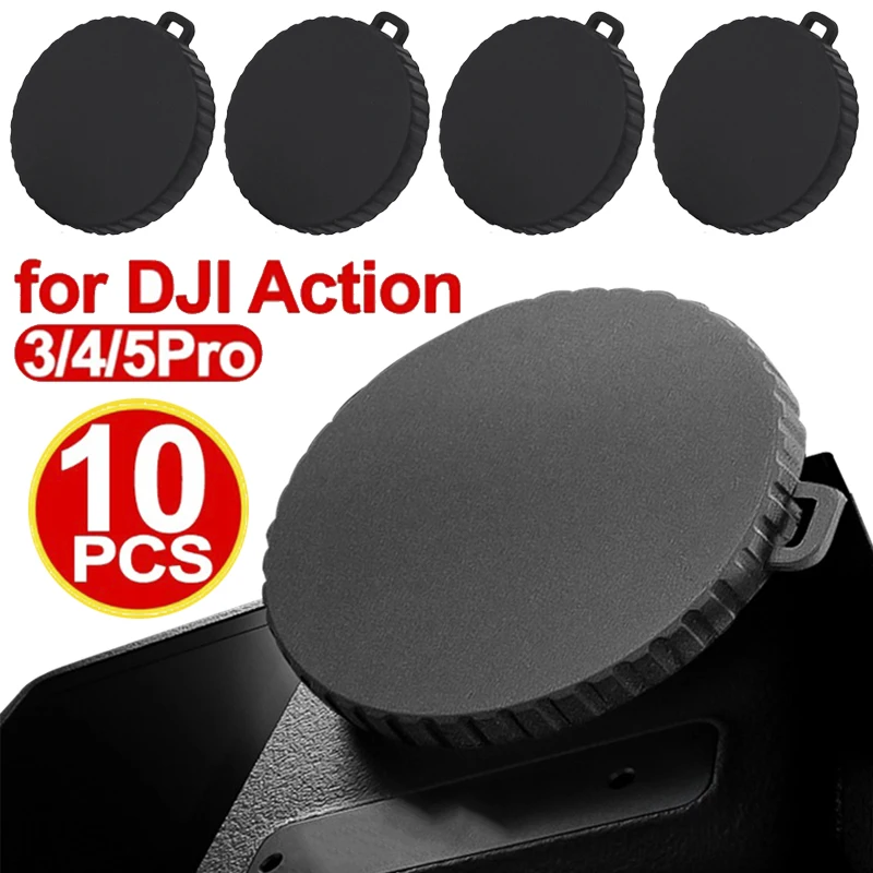 10-1PCS Camera Lens Protector Caps for DJI Osmo Action 3 4 5 Pro Non Slip Silicone Dust-proof Cameras Cover for DJI Action 5 Pro