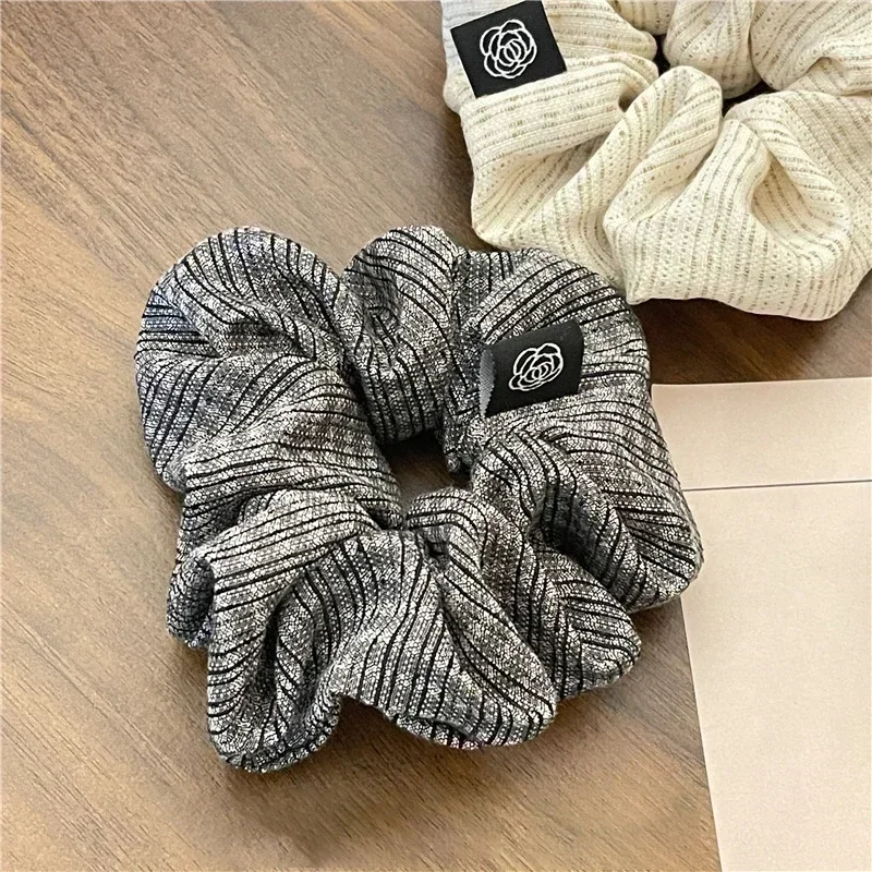 Brand Vintage Scrunchie Women Plaid Elastic Hair Bands Elegant Scrunches Designers Hair Tie Ponytail Chouchou Hair Accessories