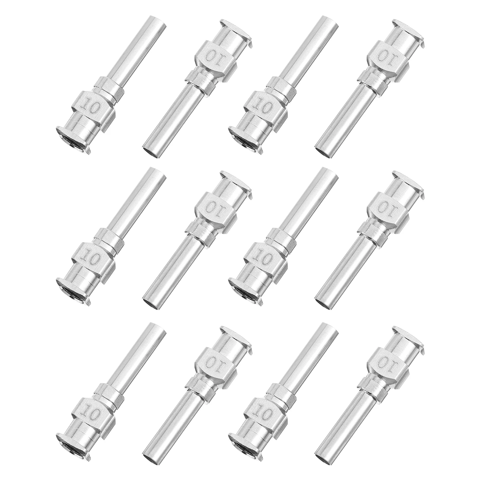 

12 Pcs Unbending Stainless Steel Needle Dispensing Pointed Luer Lock Injections