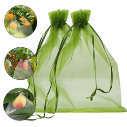 100 Uds bolsas de protección de frutas bolsas de red para Control de plagas bolsas de uva Anti-pájaro red de jardín malla uva bolsas de cultivo de gran tamaño