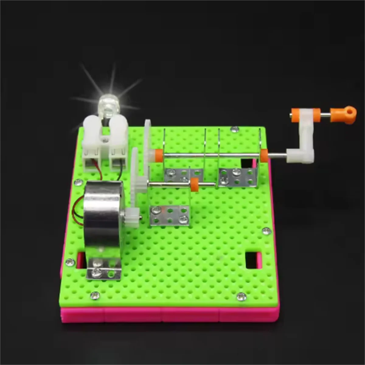 1Pcs Funny Science Physical Experiment Small Invention Education Toys DIY Hand Crank Generator Model Children Learning Toy
