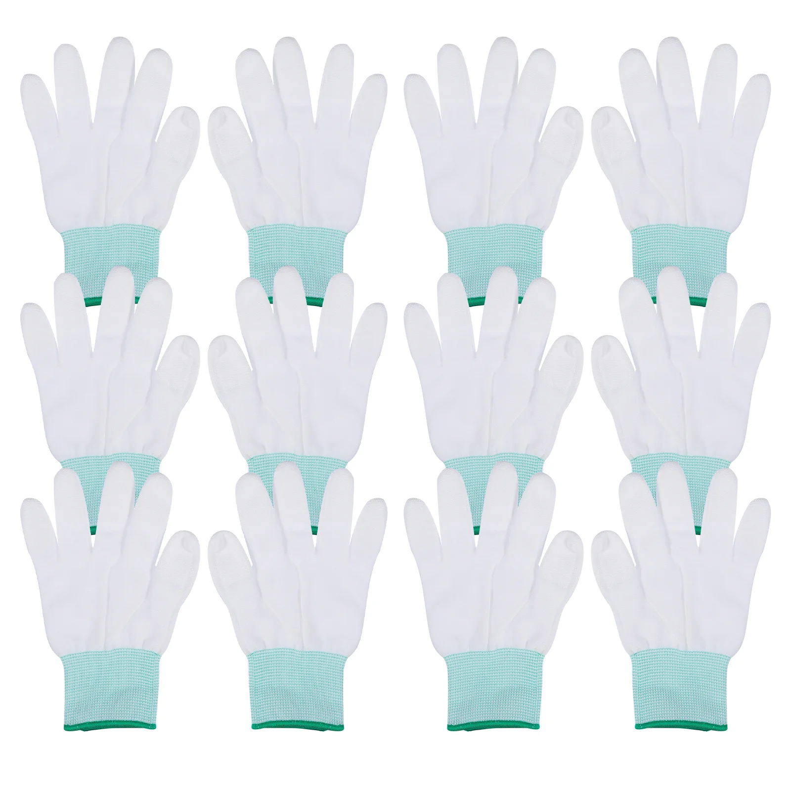 10 أزواج من قفازات الأصابع المطلية بالبولي يوريثان من النايلون المقاوم للاهتراء ورقيقة قابلة للتنفس لإصلاح السيارات والبستنة والعمل الواقي