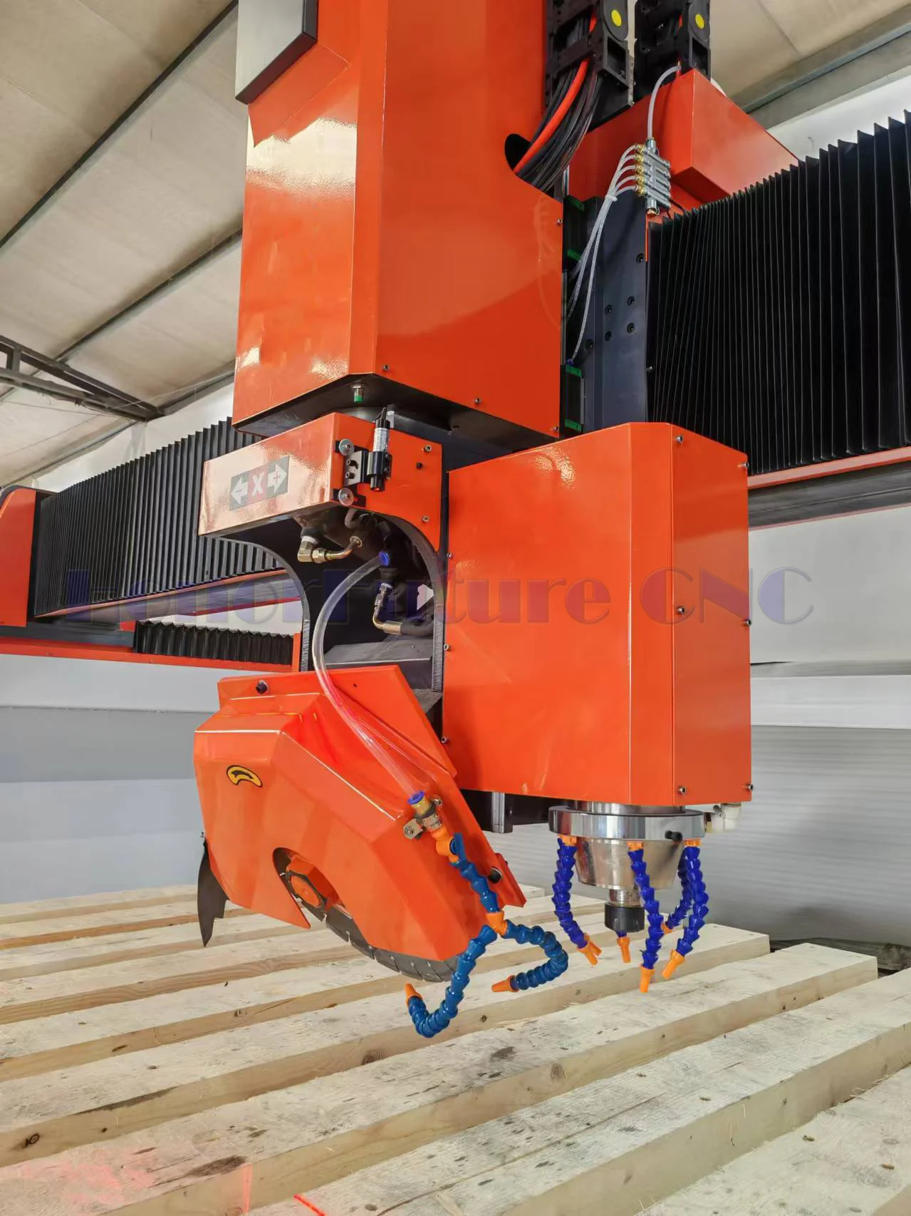 High Precision Multifunction Automatic 5 Axis Stone Processing Stone Cutting Machine CCD