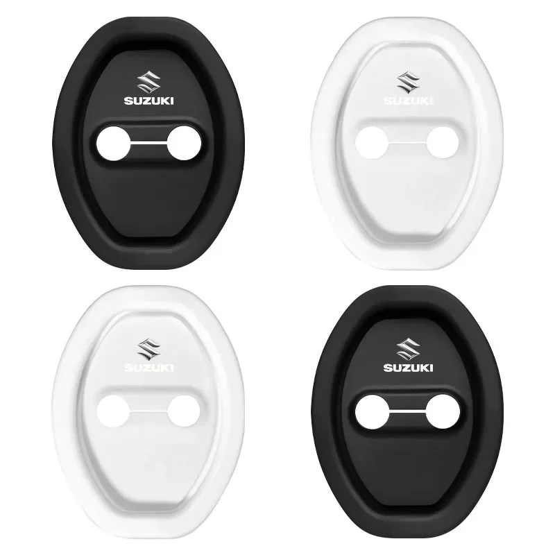 4 قطعة قفل باب السيارة المضادة للتصادم غطاء سيليكون لسوزوكي سويفت سبورت جيمي جراند فيتارا ألتو SX4 الساموراي عبر Ignis