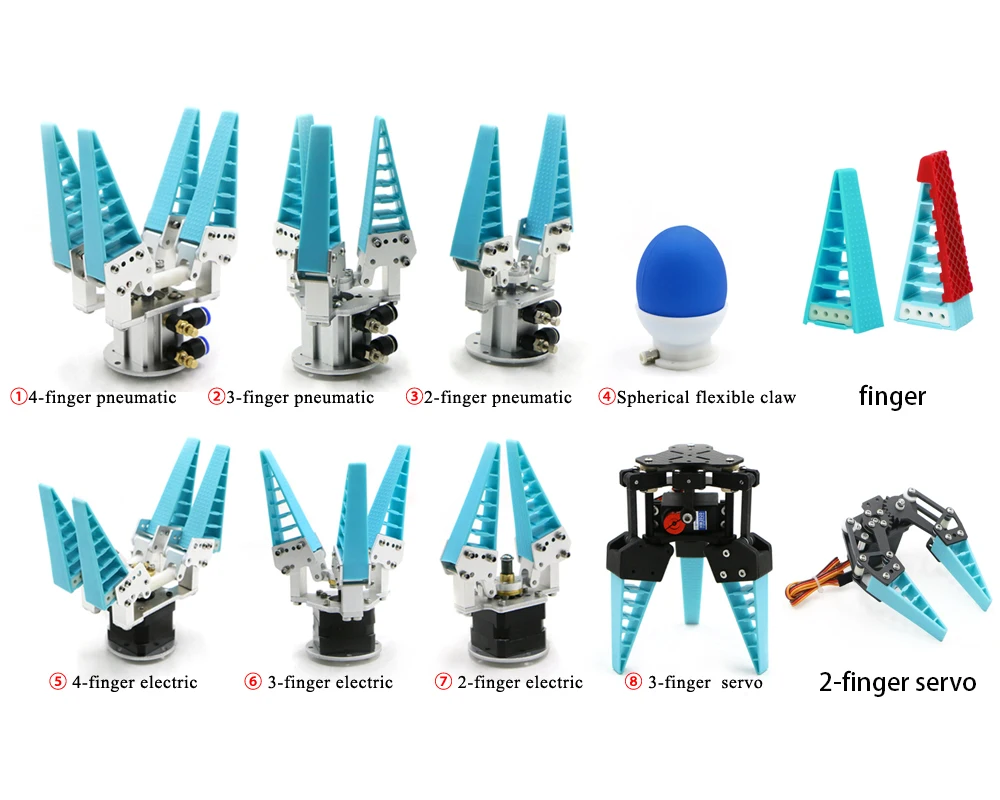 1.5Kg Big Load Flexible Soft Robot Arm Claw Mechanical Finger Fruit Sorting Gripper Grab Adaptive Pneumatic Electric Servo Hand