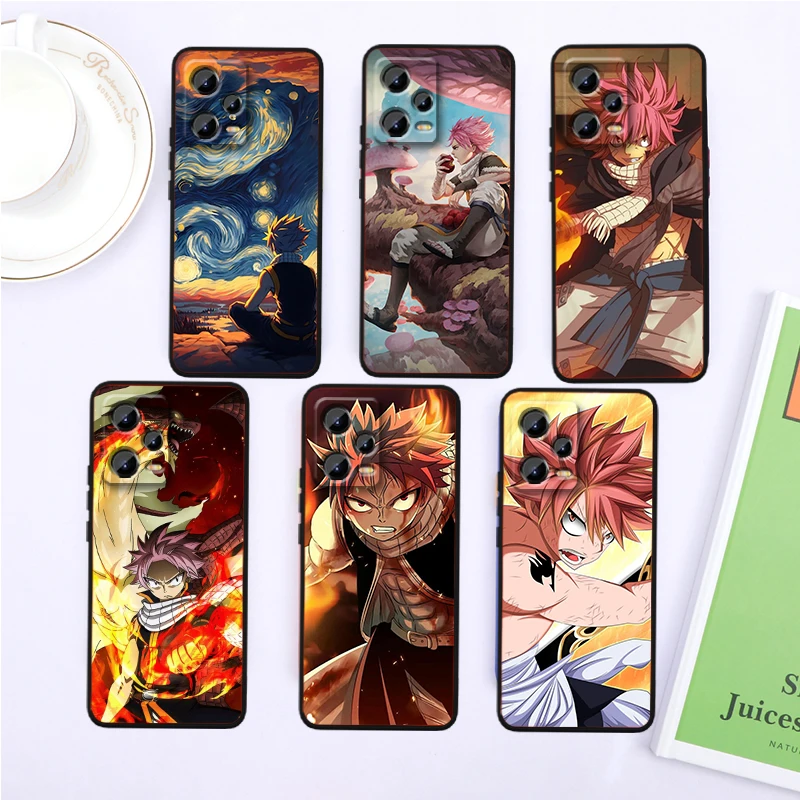 F-FAIRY T-TAIL Anime Cool For Xiaomi Redmi Note 13 12R 12 12S Turbo 11 11T 11S 10 10S Pro Plus 5G Black Funda Phone Case