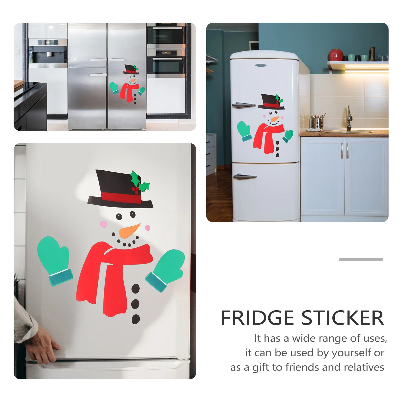 

1Pcs Christmas Fridge Magnet Snowman Decor Refrigerator Sticker Kitchen Decoration Cartoon Magnet Accessory Festive Holiday Gift