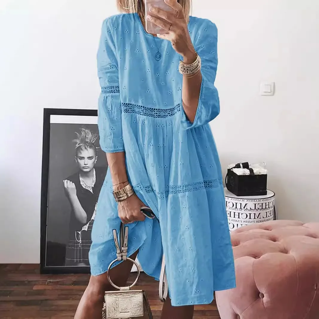 Elegante Boho Vrouwen Zomer Mini Jurk Grote Maat Sexy O-hals Strand Zonnejurk Casual Losse Avond Prom Jurken Oversized Vestidos