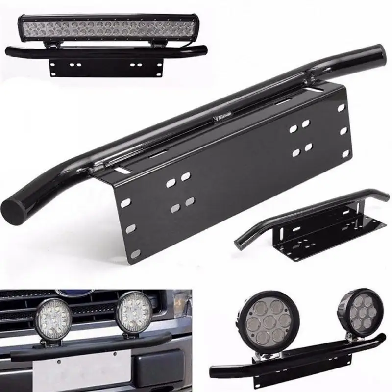 1Pcs Universal Stainless Steel Off-Road LED Light Bar Mount Bracket Frame Holder for Front Bumper License Plate SUV Lamp