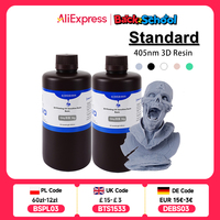 KINGROON 405nm UV Standard Resin For Photon 3D Printer Mono X Printing Material LCD UV Sensitive Normal 1kg 2kg Gray Black Skin