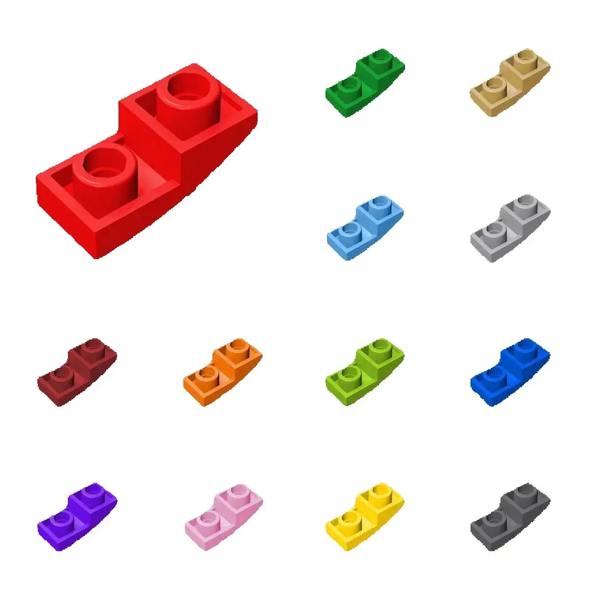 50pcs 24201 Slope Curved 2 x 1 Inverted Buildings Blocks Toys For Children Compatible Educational Creative Size Gift DIY MOC