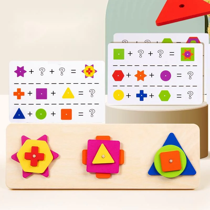 Montessori Tabuleiro de Combinar Infantil, Colagem Puzzle, Sobreposição Clássica, Jogos Educativos, De madeira, Criativos, Forma, Woodiness, Novo