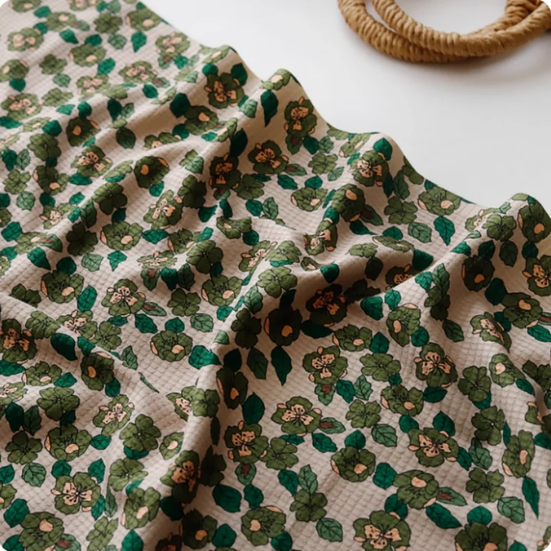 

Ins-style soft checkered texture printed children's dress, women's coat, skirt polyester diy fabric