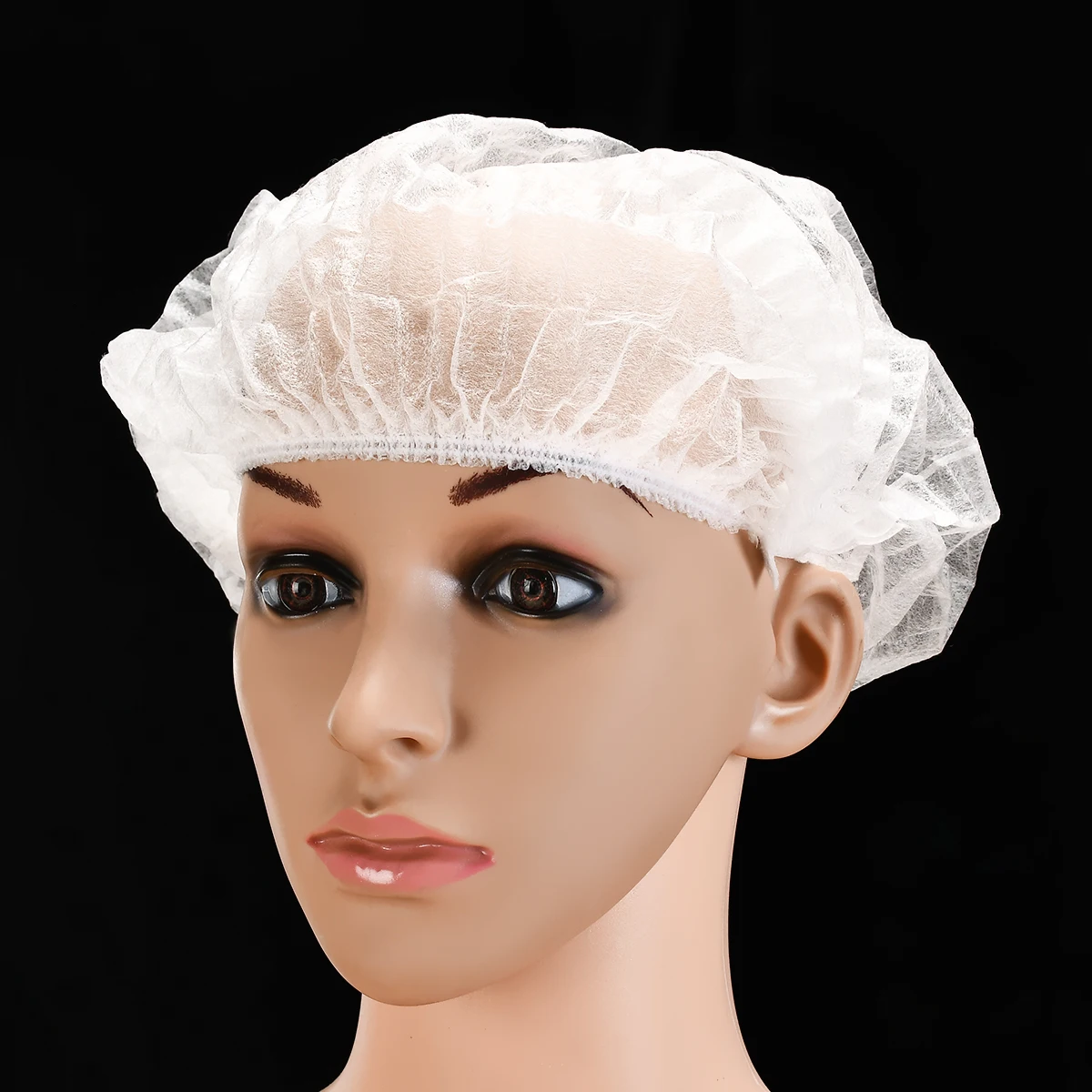 Pack of 50， 21-inch Disposable Non-woven Fabric Shower Cap Dustproof Breathable Headgear Beauty Salon Hair Cap