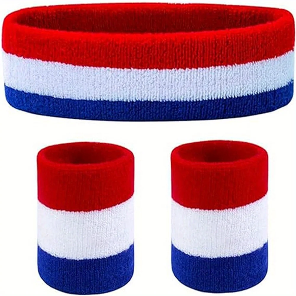 Lot de 3 Bandeaux et Bracelets de Sport Super Confortables Nouveau Style pour Femmes, Hommes, Filles, Garçons – Idéal pour la Gym, l'Entraînement, le Yoga et les Activités de Plein Air