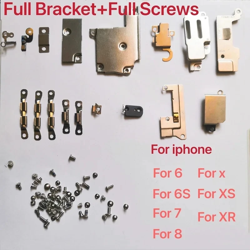 For iPhone 6 6s 6P 6SP 7G 7P 8G 8 Plus X XS XR XSMAX  Full Set Small Metal Internal Bracket Shield Plate+ Full Set Screw