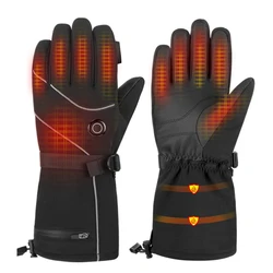 Electric Heating Gloves Winter Gloves Thermal Heated Gloves Rechargeable Heated Skiing Gloves for Snowboarding Hunting Fishing