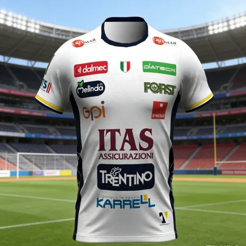 2026 Neuer Italienischer Stil Neuer Itas Trentino Volleyball-Anzug, Lässiges Sport-T-Shirt, Bequemer Atmungsaktiver Eltern-Kind-Anzug – Detail 2
