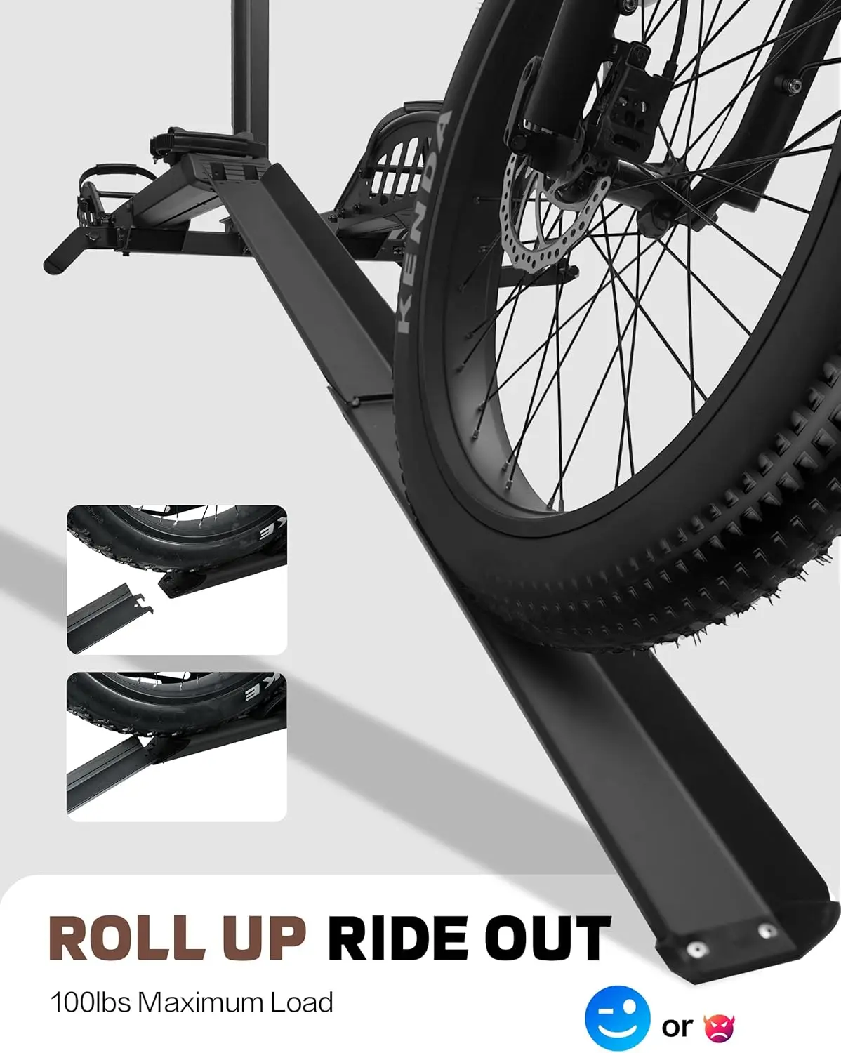 Foldable 2-Bike Rack with Ramp, 200 lbs Capacity, Hitch Mount for Cars SUVs Vans RVs