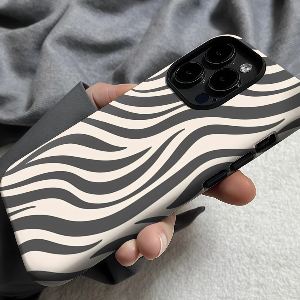 เคสโทรศัพท์ลายคลื่นสำหรับ iPhone 17  แบบแม่เหล็ก สำหรับ iPhone 17 16 15 14 13 Pro Max Plus เคสแข็งแบบชั้นเดียวและสองชั้น