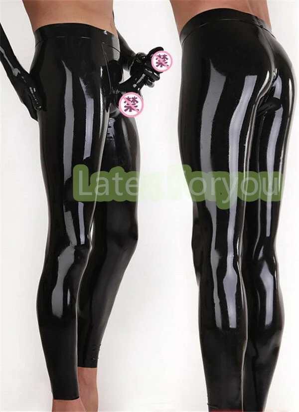 

Handmade New Latex Trousers Latex Legging With Glued Front Sheath Rubber Trousers Pants Plus Size