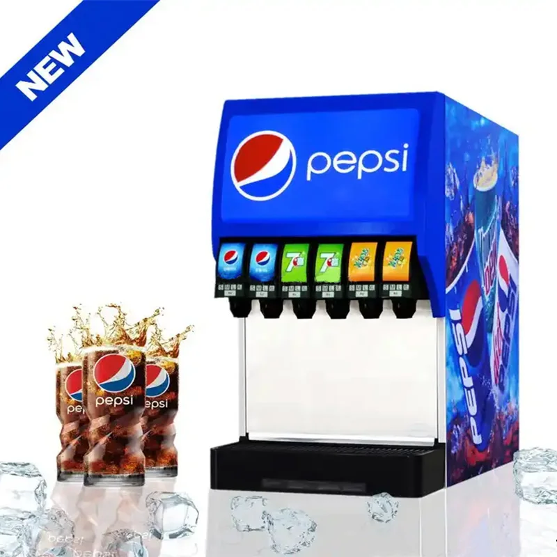 4-6 Flavors Post Mix Cold Drink Soda Beverage Dispenser With Cooling System For Commercial