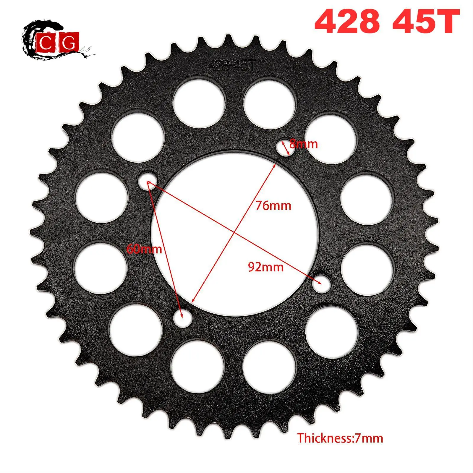 

428 45T Tooth 76mm Rear Chain Sprocket For Chinese ATV Quad Pit Dirt Bike Motorcycle Motor Moped