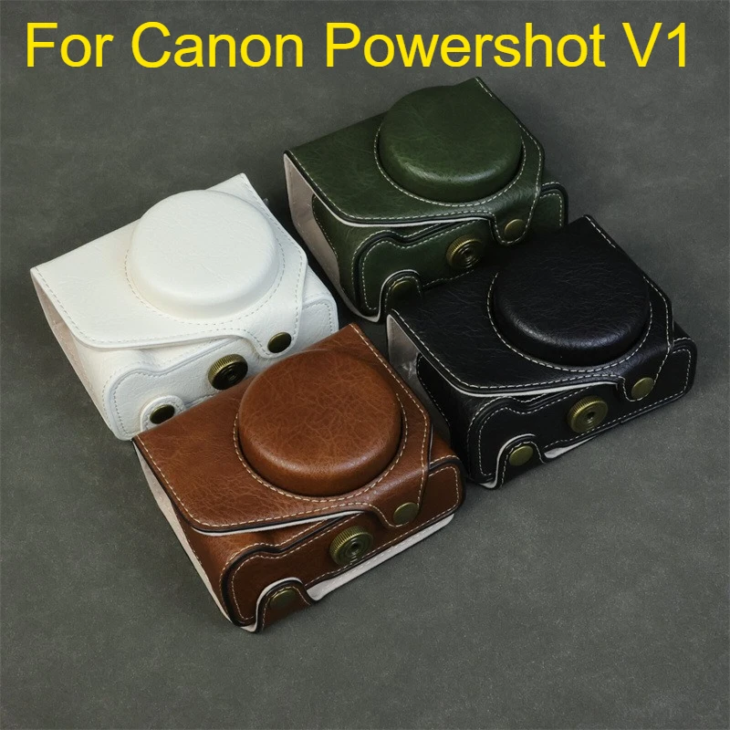For Canon Powershot V1 Camera Bag Case Retro Base Protective Case Anti-fall Scratchproof Travel Storage Bags